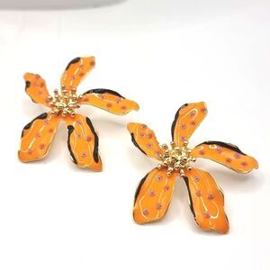 ZARA tropical flower stud earrings | NWOT